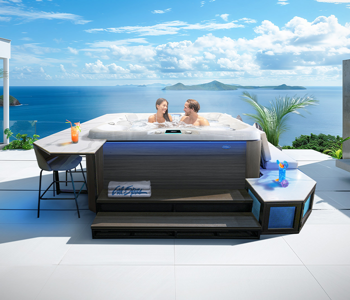 Calspas hot tub being used in a family setting - Westhaven